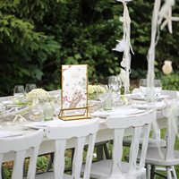 Porte-affiche en acrylique, bordure dorée 4x6, cadres photo clairs, support Vertical, Double face, support de Menu, affichage pour Table de mariage