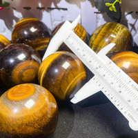 Vente en gros de boule de cristal naturel pierre de guérison sphère de pierre d'oeil de tigre jaune pour la collection