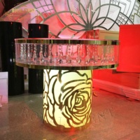 Support à gâteau de mariage rond en acrylique de style italien, luxe doré, pour événements et fêtes