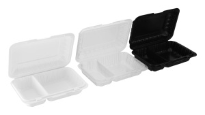 MFPP Hinged Container Clamshell Take Out Food Containers to Go Boxes Restaurant Food Grade <b>Microwave</b> Clear Hinged Container - Product Image 4