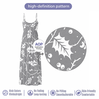 Robe de nuit longue à fines bretelles S-2XL, imprimé personnalisé par sublimation, livraison directe, chemise florale, vêtements de maison, pyjama