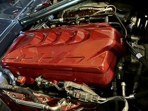 ฝาครอบเครื่องยนต์คาร์บอนสีแดงอะไหล่ภายนอกอุปกรณ์เสริมสำหรับรถลาดตระเวน C8ปลากระเบนเปิดประทุน Z51 <span class=keywords><strong>HTC</strong></span> 2LT 3LT <span class=keywords><strong>2020</strong></span> + - Product Image 4