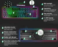Clavier Et Souris d'ordinateur filaire, combo rvb, Clavier de jeu, Souris Et Clavier