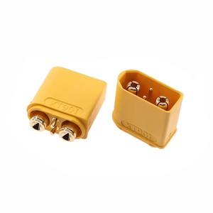 Amass XT90IPB-M Brass PCB Mount Gold-Plated with 2+2 Signal <b>Pins</b> for High Current Smart Charging Applications - Product Image 1