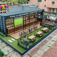 Mini-maison conteneur préfabriquée pliable en acier à deux étages, design boutique-bar pour café-restaurant de crème glacée et vente de vêtements