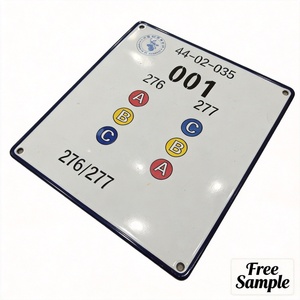 Plaque Métallique Officielle du Bureau <span class=keywords><strong>de</strong></span> Circulation Personnalisée avec <span class=keywords><strong>Code</strong></span> Systématique Émaillé et Quatre Trous Pré-percés ODM - Product Image 1