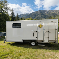 Maison mobile préfabriquée extensible de luxe en panneaux composites sur remorque