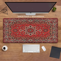 Tapis de Souris XXL Personnalisé Style Arabe Islamique, Tapis de Bureau en Feutre, Sous-Verre pour la Méditation Musulmane, Tapis de Souris Décoré de Pompons