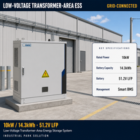 Système de stockage d'énergie à batterie LFP 51,2 V 10 kW 14,3 kWh avec transformateur, prise en charge du réseau basse tension et BMS intelligent