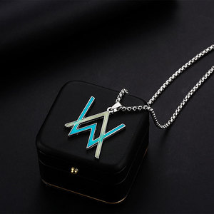 Collar con Colgante de Metal de Aleación de Zinc de Moda Hiphop Rock para Aniversario, para <span class=keywords><strong>Alan</strong></span> Walker Nightclub - Product Image 4