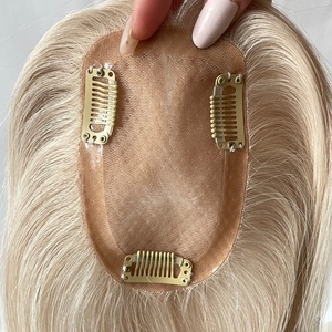 Topper capillaire pour femme en cheveux humains, base en soie 3x5, 100% vierge, lisse - Product Image 1