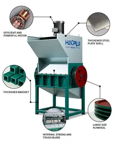 Mesin penghancur limbah plastik untuk hewan peliharaan PP PE PC ABS bahan plastik PVC disediakan mesin Dewatering otomatis 0.5 600