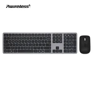 Oem Qwerty Full Size Computador Ultra Slim Silencioso combos de teclado y raton 2.4G bluetooth Sem Fio Teclado E Mouse Combo conjunto
