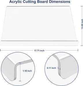 Planche à découper en acrylique sans plastique, grande, avec rebord, pour la cuisine (vente en gros) - Product Image 6