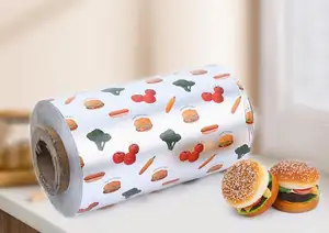 Gıda kağıdı alüminyum folyo Hamburger kağıt sarma özel gıda sarma kağıt baskı