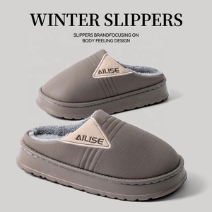 2025 Thick Sole Non-Slip Warm Plush Indoor Home Use for <strong>Slippers</strong> for Men Women Breathable Cute Closed Toe Versatile Cotton - Product Image 3