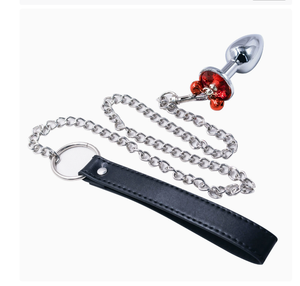 <span class=keywords><strong>Plug</strong></span> <span class=keywords><strong>Anale</strong></span> a Forma di Cuore con Diamante e Due Campanelle, Design Gioiello <span class=keywords><strong>Anale</strong></span> in Metallo con Catena, Taglia S - Product Image 6