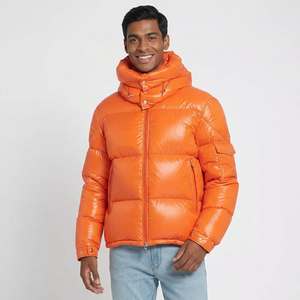 OEM Custom Design High Quality Men's Canvas Puffer <b>Jacket</b> with Stand Collar High Street Style Custom Logo Front Winter 2026 - Product Image 1