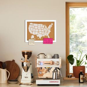 Tableau <span class=keywords><strong>en</strong></span> liège avec cadre <span class=keywords><strong>blanc</strong></span>, carte de voyage <span class=keywords><strong>en</strong></span> liège, tableaux d'affichage pour murs - Product Image 5