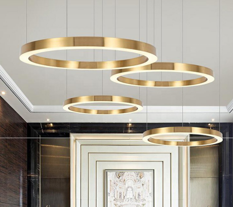 Modern ceiling light living room stainless steel  gold led ring light ceiling lamp chandelier