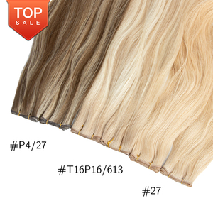 Nuove Extension per Capelli Umani Naturali Invisibili <span class=keywords><strong>Biondo</strong></span> <span class=keywords><strong>Cenere</strong></span> e <span class=keywords><strong>Biondo</strong></span> Dorato Genius Weft, Doppia Trama, Capelli Umani Genius Weft - Product Image 6