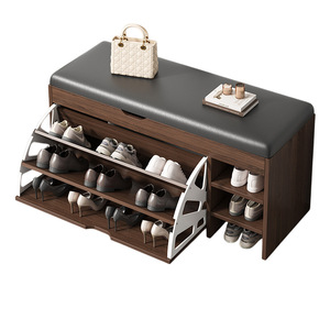 <span class=keywords><strong>Meuble</strong></span> à chaussures multifonctionnel en acier, style minimaliste moderne, avec tabouret intégré pour changer de chaussures, pour entrée étroite, mobilier de maison - Product Image 5
