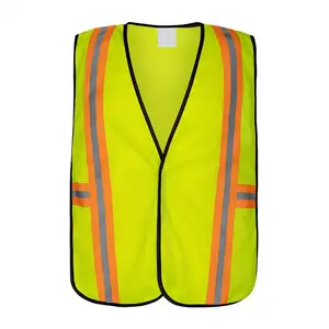 yellow mesh Elastic band to fit all adjustable expandable high visibility reflectivo chaleco hi vis safety vest traffic safety