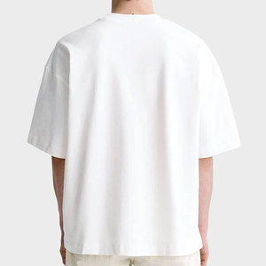 เสื้อยืดลำลองผู้ชายไซส์ใหญ่สำหรับฤดูร้อน คุณภาพสูง ทรงหลวมไหล่ตก ผ้าฝ้าย 100% เสื้อยืดโอเวอร์ไซส์เรียบง่าย - Product Image 3