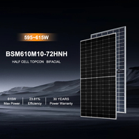 Panel surya dua wajah 610W penggunaan di rumah
