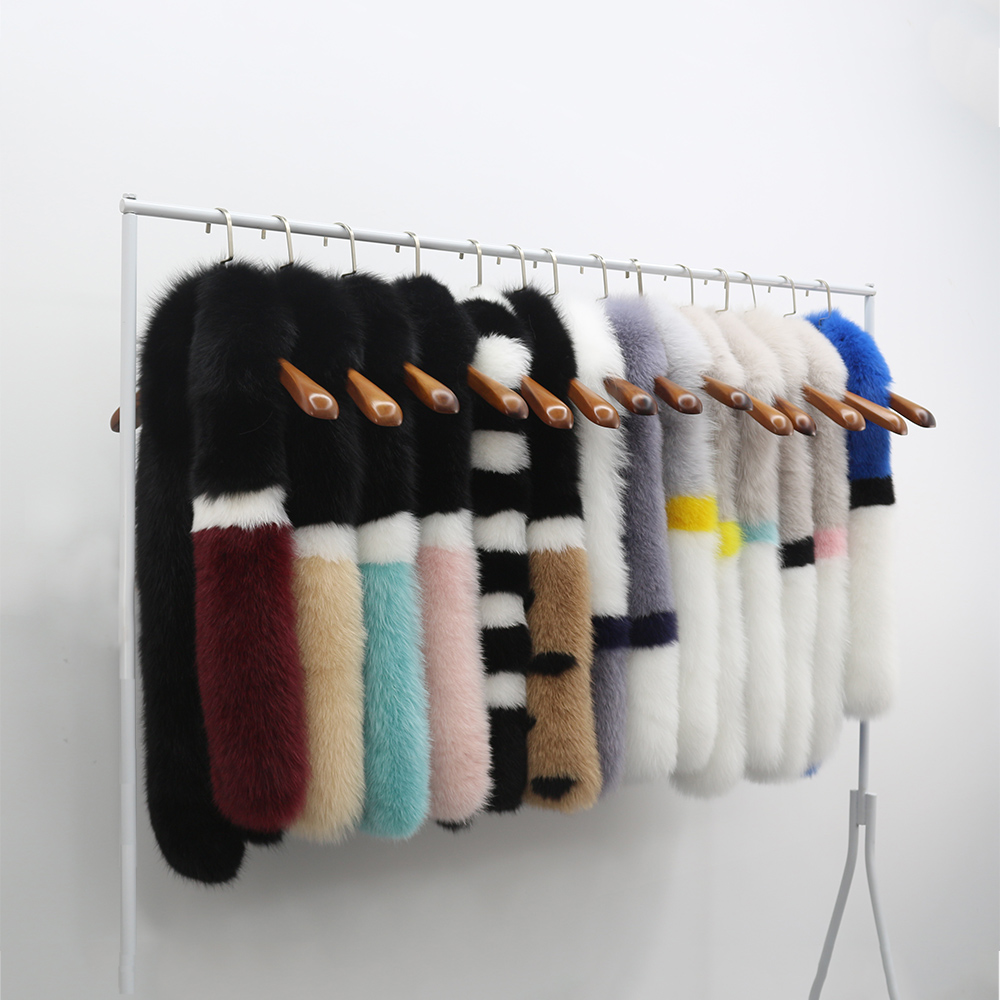 Современный длинный меховой аксессуар из натурального Лисьего меха женский зимний шарф из лисьего меха