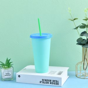 Nouvelle gourde créative d'été en plastique PP à changement de couleur avec paille - Product Image 3