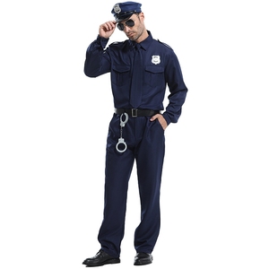 Costume <span class=keywords><strong>de</strong></span> cosplay d'<span class=keywords><strong>agent</strong></span> <span class=keywords><strong>de</strong></span> <span class=keywords><strong>police</strong></span> pour homme adulte, uniforme <span class=keywords><strong>de</strong></span> policier bleu foncé avec taille personnalisée en polyester - Product Image 5