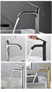 Keran kamar mandi Modern, Faucet kuningan air panas dingin emas tinggi - Product Image 2