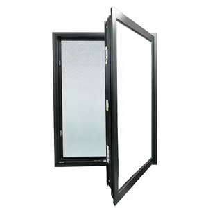 Fenêtre en aluminium à <span class=keywords><strong>vitrage</strong></span> simple, insonorisée, avec unités de verre isolantes noires personnalisées, pour nouvelle construction, assortiment - Product Image 3
