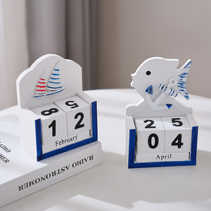 Ornement de calendrier en bois de style méditerranéen, petit design de gouvernant, décoration de bureau, accessoire de gestion du temps - Product Image 3