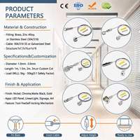 Kit de suspension de plafond en fil métallique écologique de haute qualité pour panneaux acoustiques et enseignes publicitaires