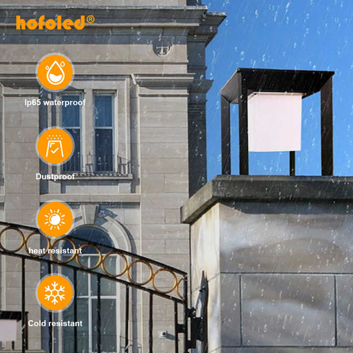 Waterproof Solar Garden Pathway Outdoor LED Bollard Lawn Lights for