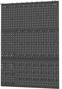 Kit d'organisation d'outils moderne avec panneau perforé, en métal noir, comprenant un système <span class=keywords><strong>de</strong></span> <span class=keywords><strong>rangement</strong></span> d'outils pour <span class=keywords><strong>garage</strong></span> mural, crochets pour salle <span class=keywords><strong>de</strong></span> bain - Product Image 2