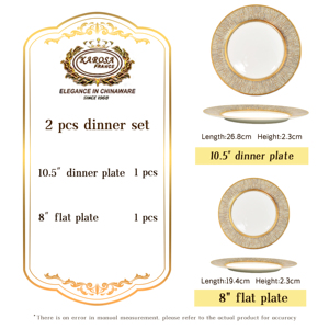 <span class=keywords><strong>Service</strong></span> <span class=keywords><strong>de</strong></span> vaisselle <span class=keywords><strong>de</strong></span> luxe en porcelaine fine Karosa, assiettes <span class=keywords><strong>de</strong></span> dîner fantaisie 10,5 pouces avec assiettes <span class=keywords><strong>de</strong></span> 8 pouces, style traditionnel, artisanat fait main, idéal pour les hôtels - Product Image 4
