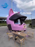 Quiosco de Café Gigante con Forma de Casco, Escultura de Fibra de Vidrio, Puesto de Comida Móvil Personalizado, Camión de Comida para Hamburguesas y Pollo Frito
