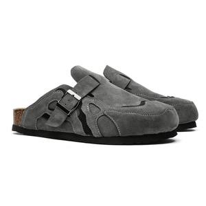 Zapatillas cómodas estilo <span class=keywords><strong>Birkenstock</strong></span> para hombre, venta al por mayor, ortopédicas, pie de corcho, zapatos de Casa informales, parte superior de cuero transpirable - Product Image 2