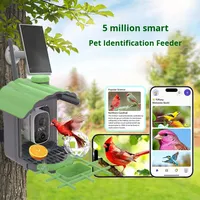 Mangeoire à oiseaux solaire avec reconnaissance IA, étanche IP65, caméra 4K, capture automatique des oiseaux, application WiFi, observation des oiseaux en extérieur