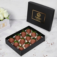 Heiße Folie Schokoladen verpackungs boxen Geschenk Luxus schachtel mit überzogenen Erdbeer pralinen