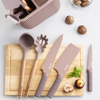Ensemble de couteaux de cuisine multifonction en acier inoxydable, 11 pièces, lames durables, design ambidextre, manches en plastique pour la cuisine à domicile