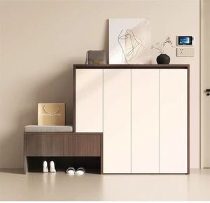 Scarpiera Moderna in Legno con Panca, Design <span class=keywords><strong>Salvaspazio</strong></span> ed Ecologico, Resistente e Antipolvere, per Casa o Negozio, Facile da Montare - Product Image 1