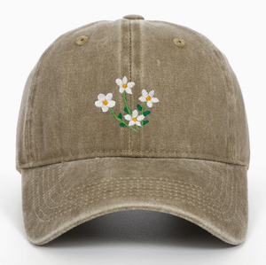 Vintage Washed Cotton Baseball <b>Cap</b> with Embroidered Daffodils – Adjustable Hat for <b>Women</b> & Men - Product Image 3