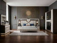 Ensemble de meubles de chambre à coucher de luxe, lit king size moderne, lits de taille standard pour la maison, ensemble complet de meubles de chambre à coucher de style royal pour hôtel
