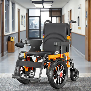 電動車椅子病院用電動車椅子軽量折りたたみ式移動式カーボンスチールフレーム - Product Image 1