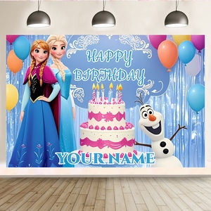 <span class=keywords><strong>Frozen</strong></span>-theme Elsa Anna Princesa Telón de fondo Baby Shower Fiesta de <span class=keywords><strong>cumpleaños</strong></span> Evento Decoraciones Hielo Nieve Banner Telón de fondo - Product Image 3
