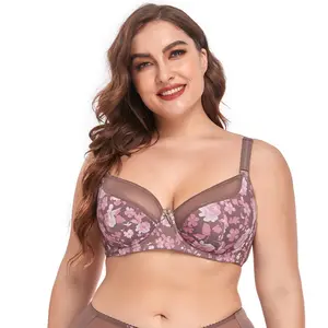 Ladies Sexy Seamless plus Big size push up bra Top Fat women's bras 38 85-110 size D Full cup bra for big women supplifer